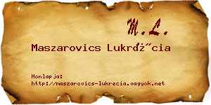 Maszarovics Lukrécia névjegykártya